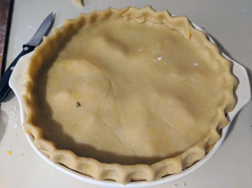 Pastel de Acelga baked - golden Peruvian swiss chard pie with egg wash crust