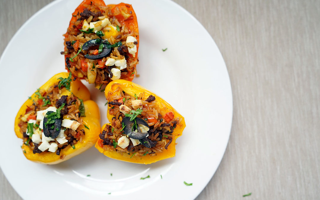 Pimientos rellenos de Arroz Tapado