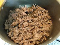 groud beef being cooked