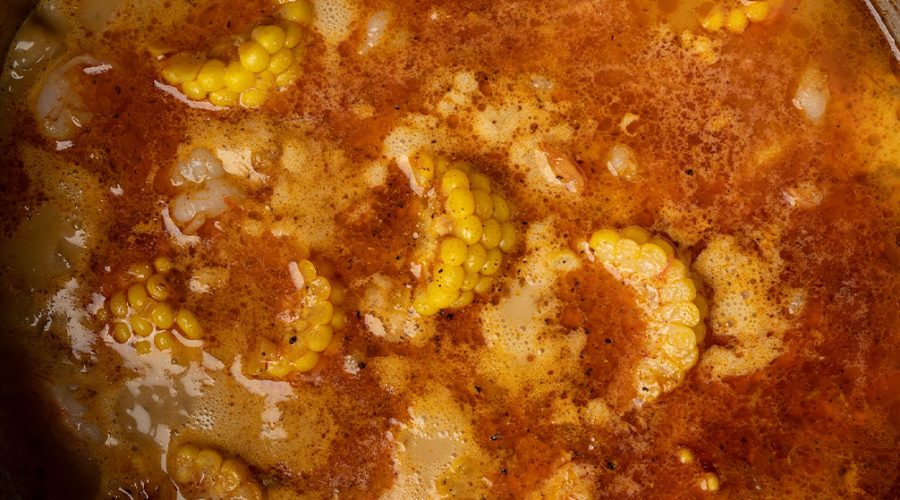 receta de chupe de camarones peruano cremoso con queso fresco - creamy Peruvian chupe de camarones recipe with fresh cheese