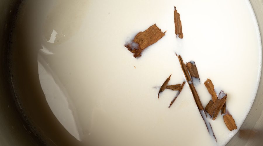 cinnamon and milk, ingredients for leche asada