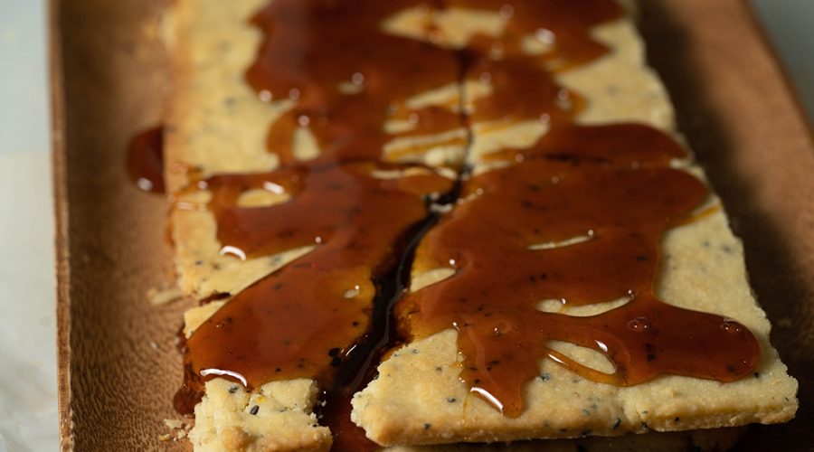 Turron cookies with some syrup on top